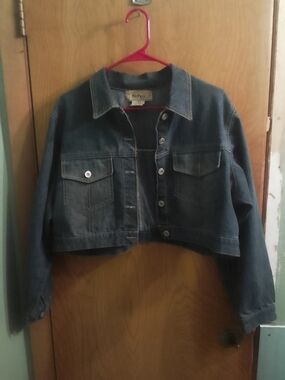 Women's‎ Y2K  Dark Blue Cropped Denim Jacket No Fuze U.S.A Brand